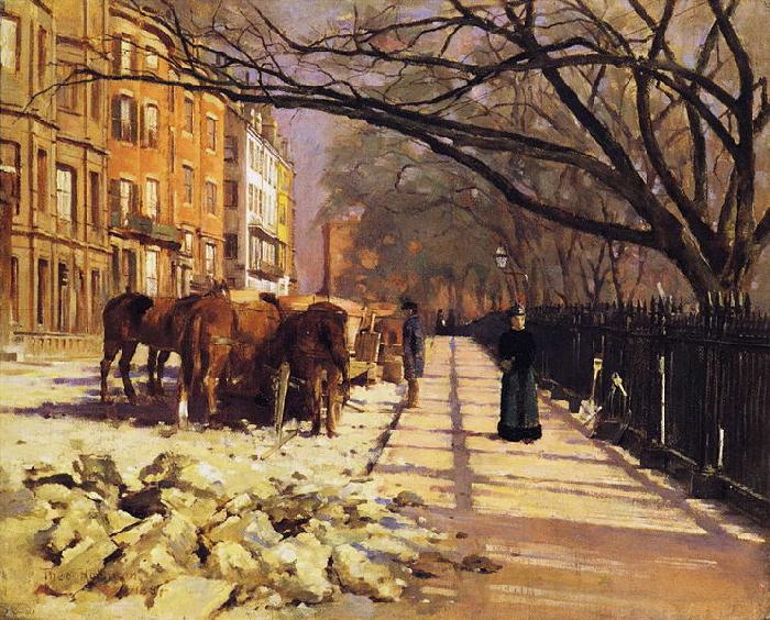 Theodore Robinson Beacon Street Boston France oil painting art